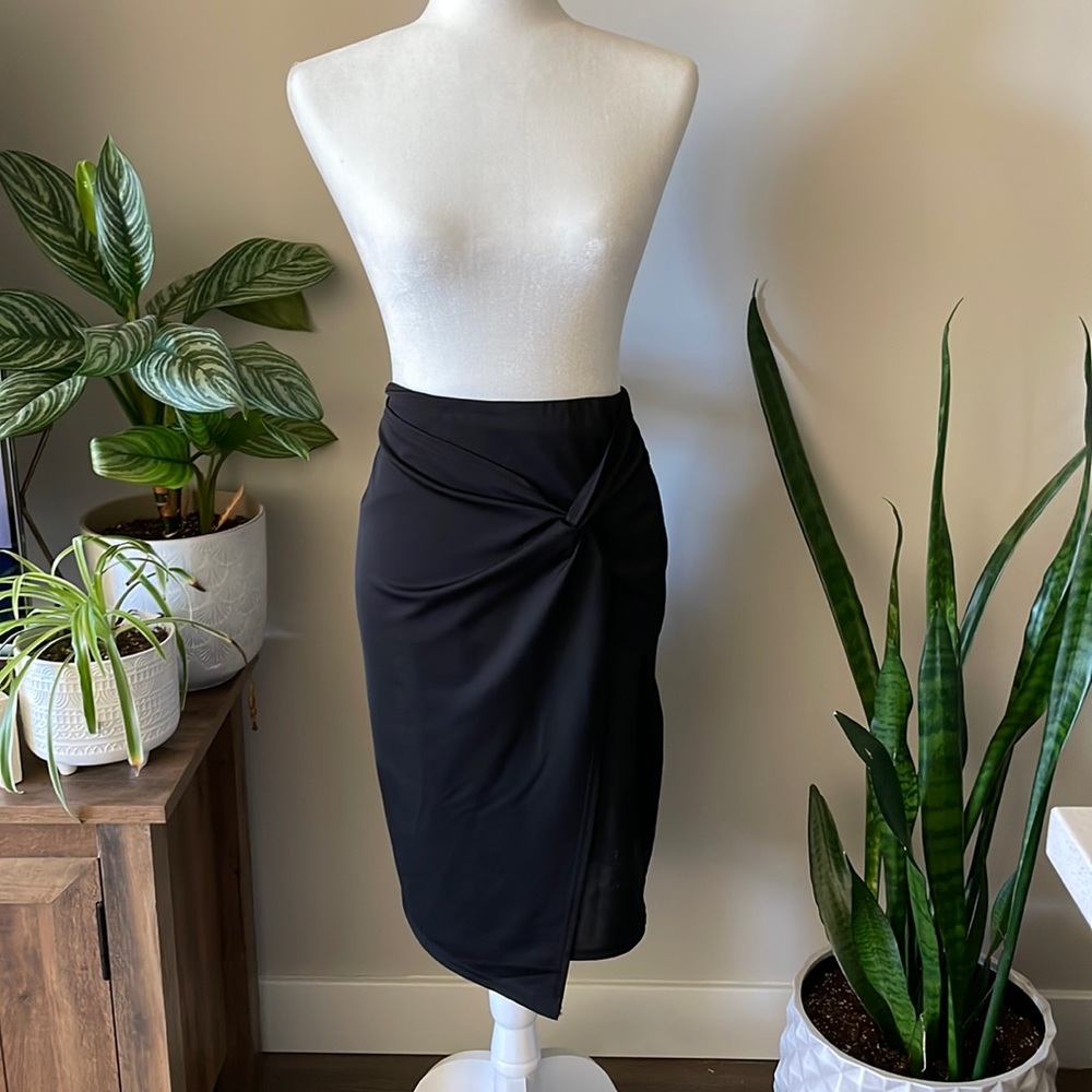 Midi Knot-Front Skirt